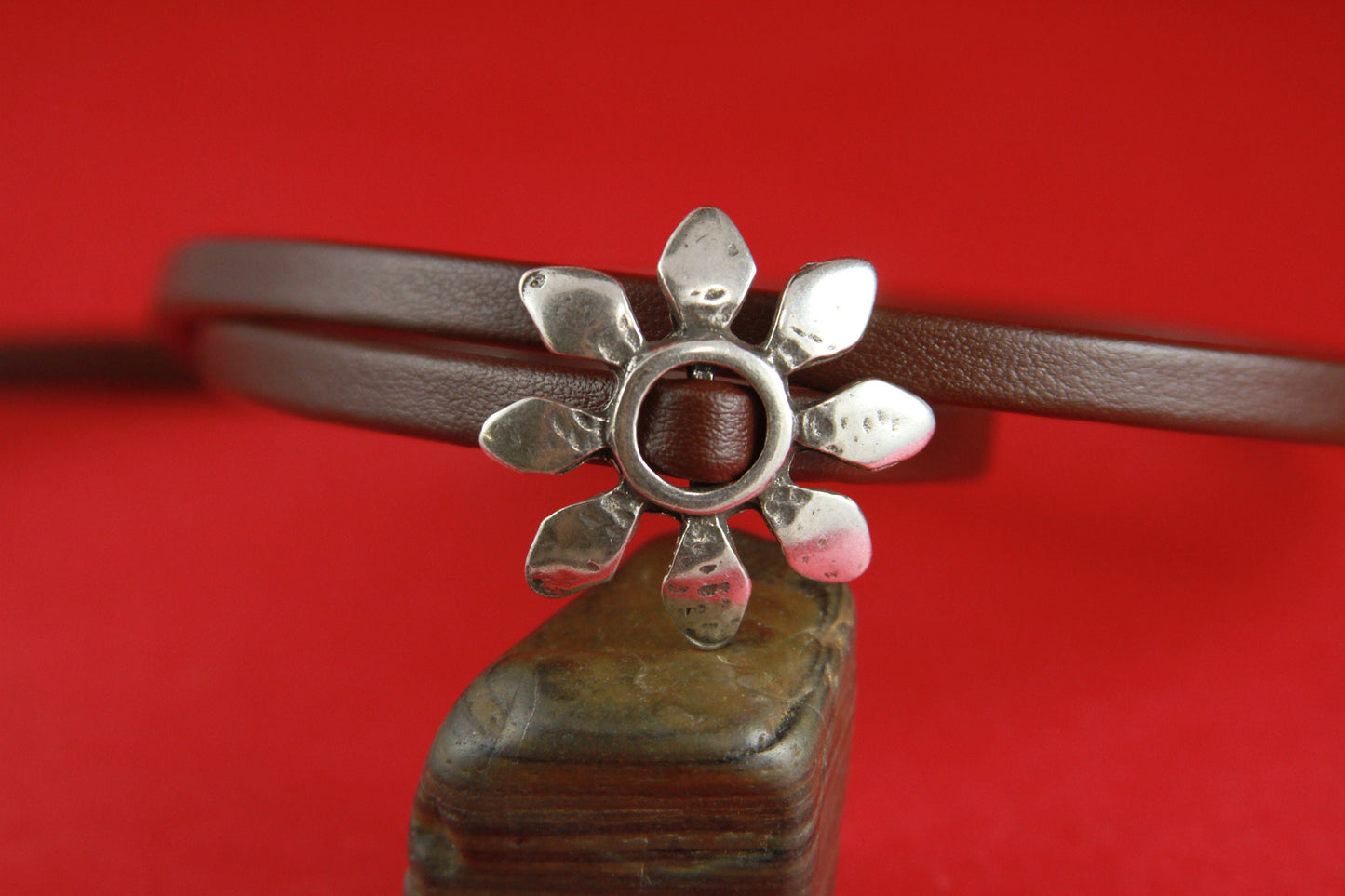 FS0095>>MADE in EUROPE 2 zamak chamomile sliders, zamak flower slider, zamak flower bead (6932S) qty2