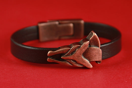 FS0143>>MADE IN EUROPE zamak fox slider, copper fox slider, 10mm flat cord slider Qty 1