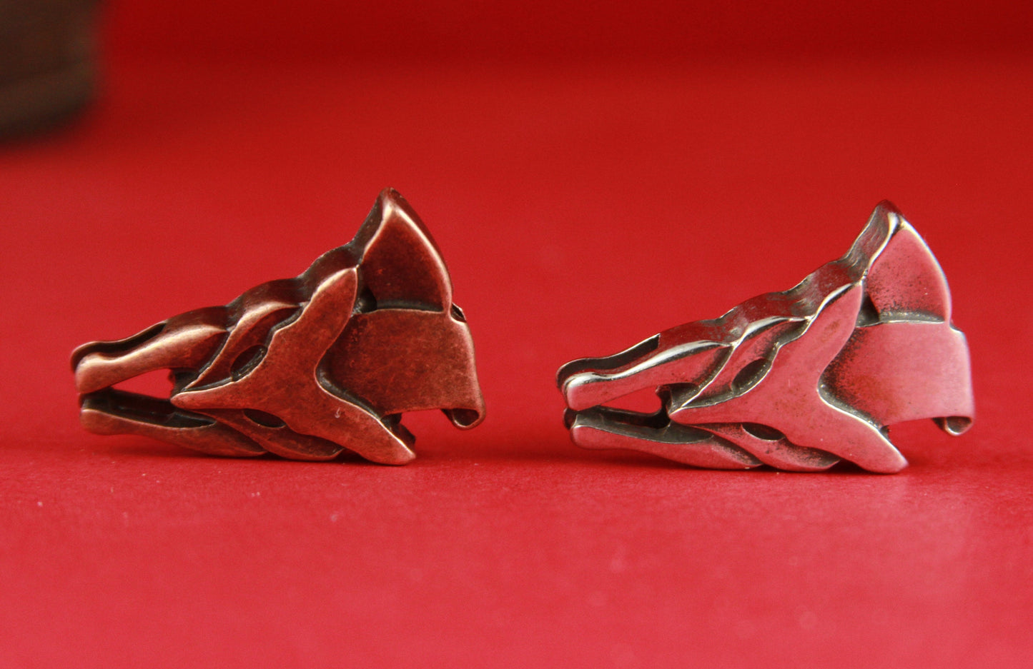 FS0143>>MADE IN EUROPE zamak fox slider, copper fox slider, 10mm flat cord slider Qty 1
