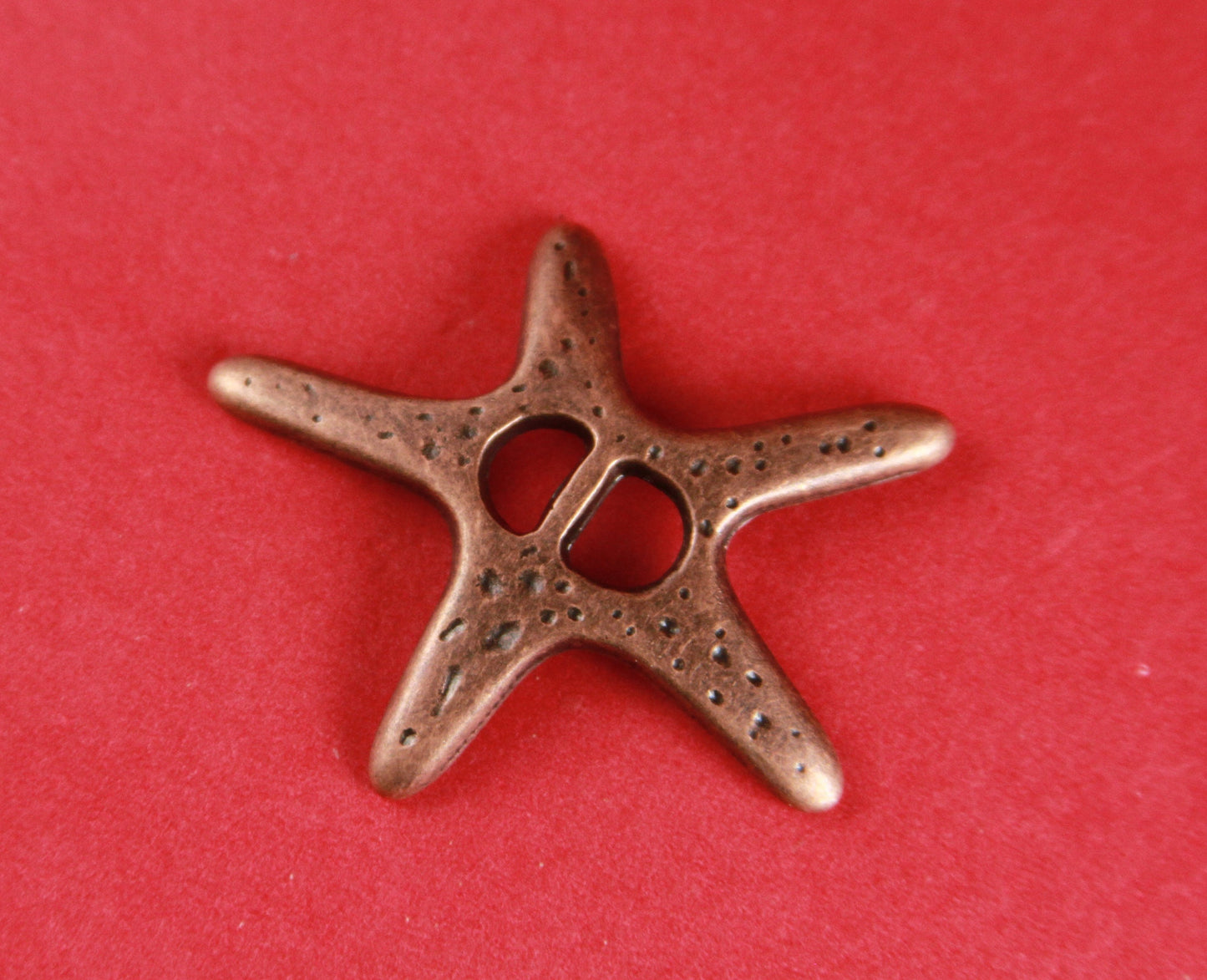 FS0020>>MADE IN EUROPE 2 starfish zamak sliders, copper starfish slider, starfish connector, Qty2