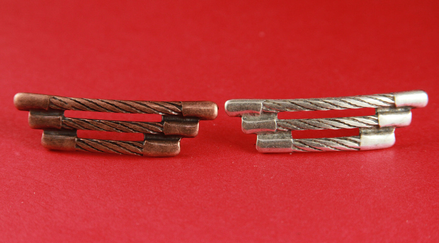 FS0141>>MADE in EUROPE zamak silver slider, zamak copper slider,  zamak 10mm flat slider, zamak center piece Qty1