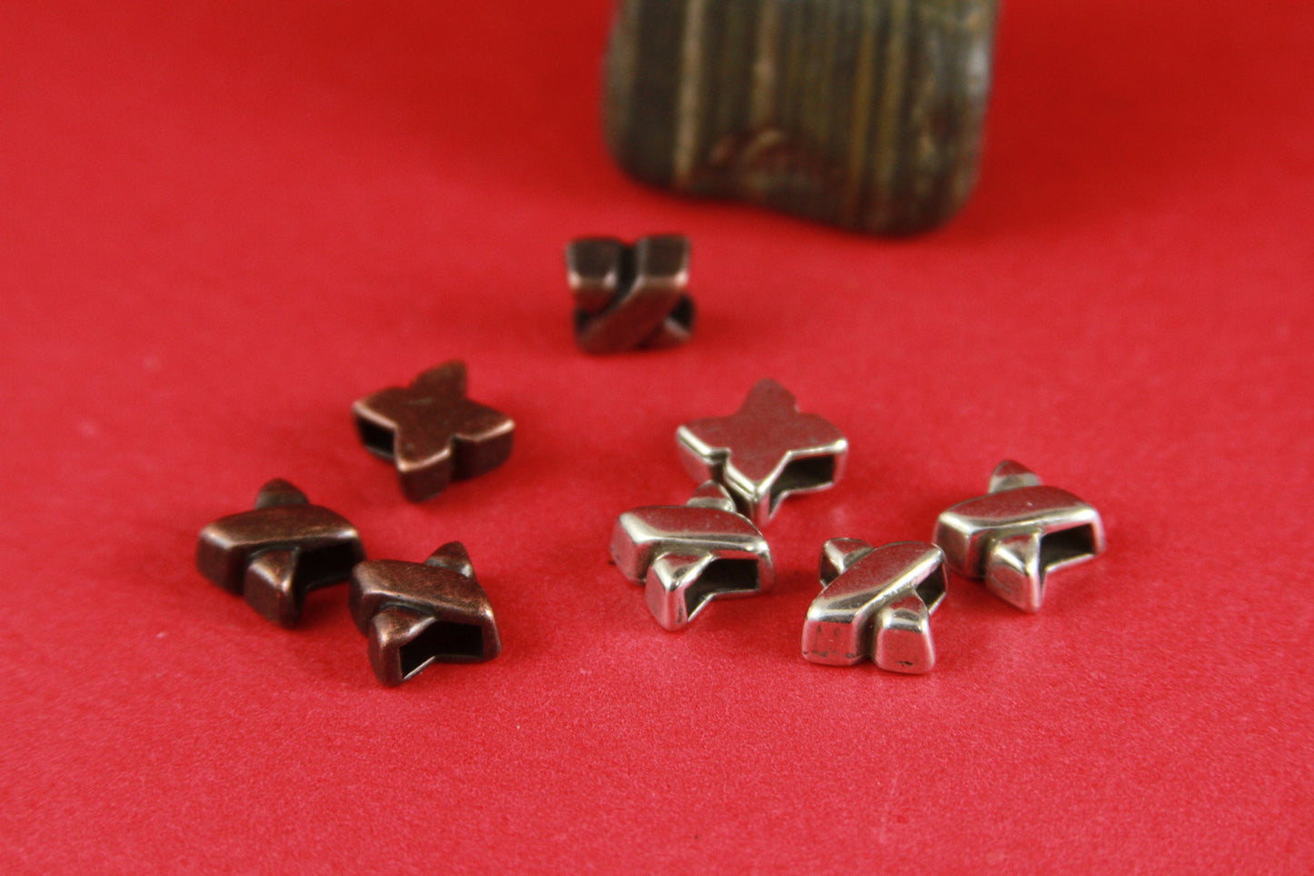 FS0263>>MADE in EUROPE 4 zamak X sliders for 6mm cord, flat cord slider, 6mm X sliders qty4