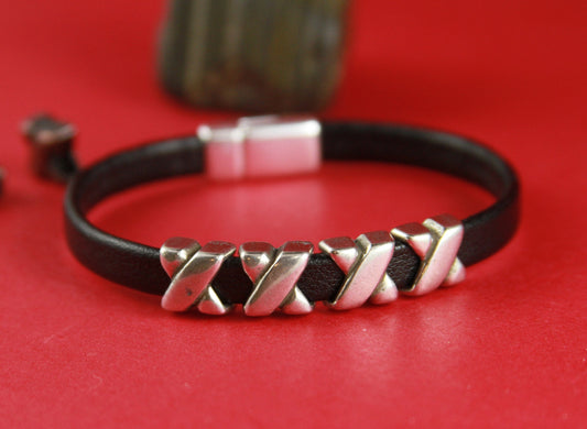 FS0263>>MADE in EUROPE 4 zamak X sliders for 6mm cord, flat cord slider, 6mm X sliders qty4