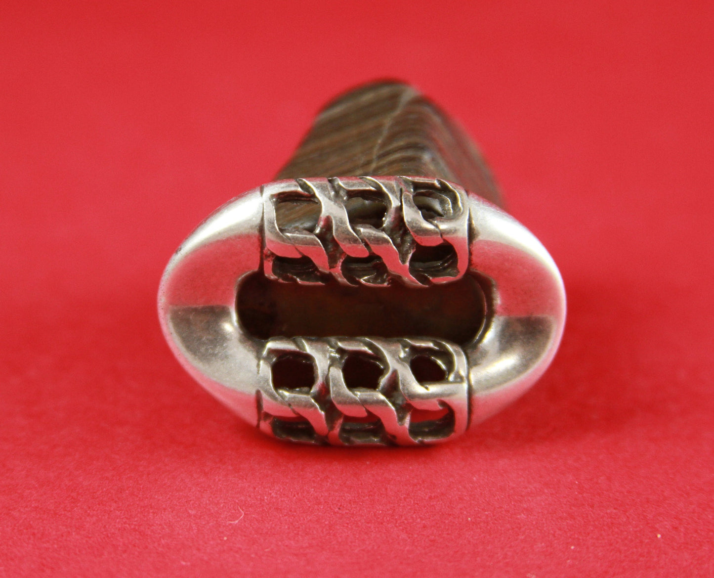 C0040>>MADE in EUROPE zamak large oval connector, 5-6mm cord connector, flat 5mm or 6mm leather cord connector Qty1