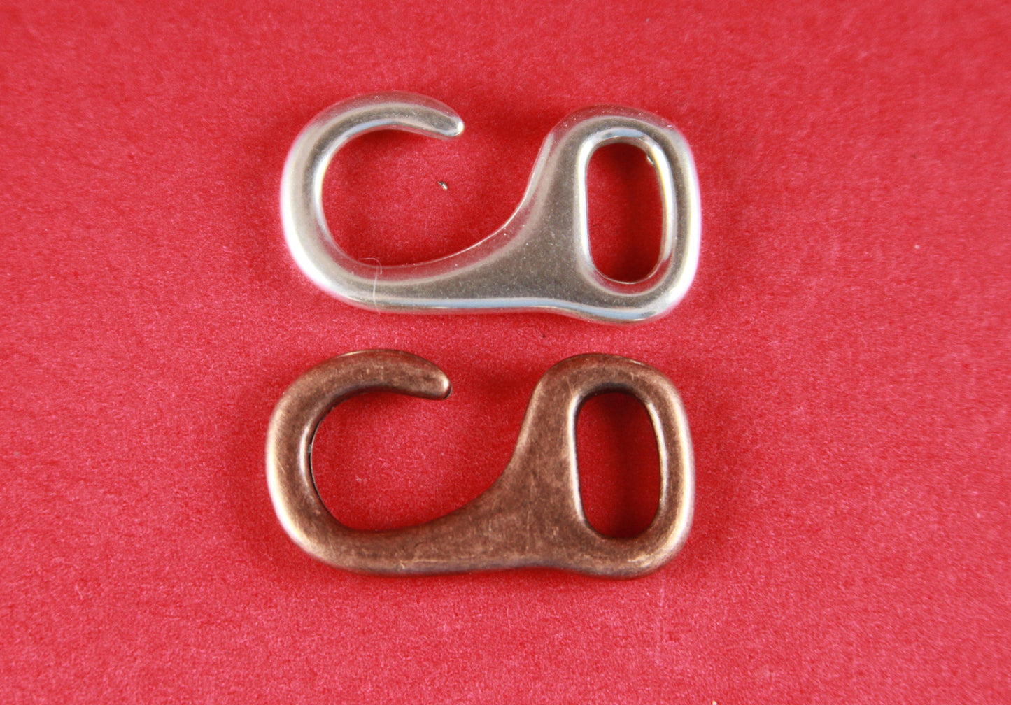 FC0176>>MADE in EUROPE 2 zamak flat hook clasps, 10mm flat cord hook clasps(7137) Qty 2