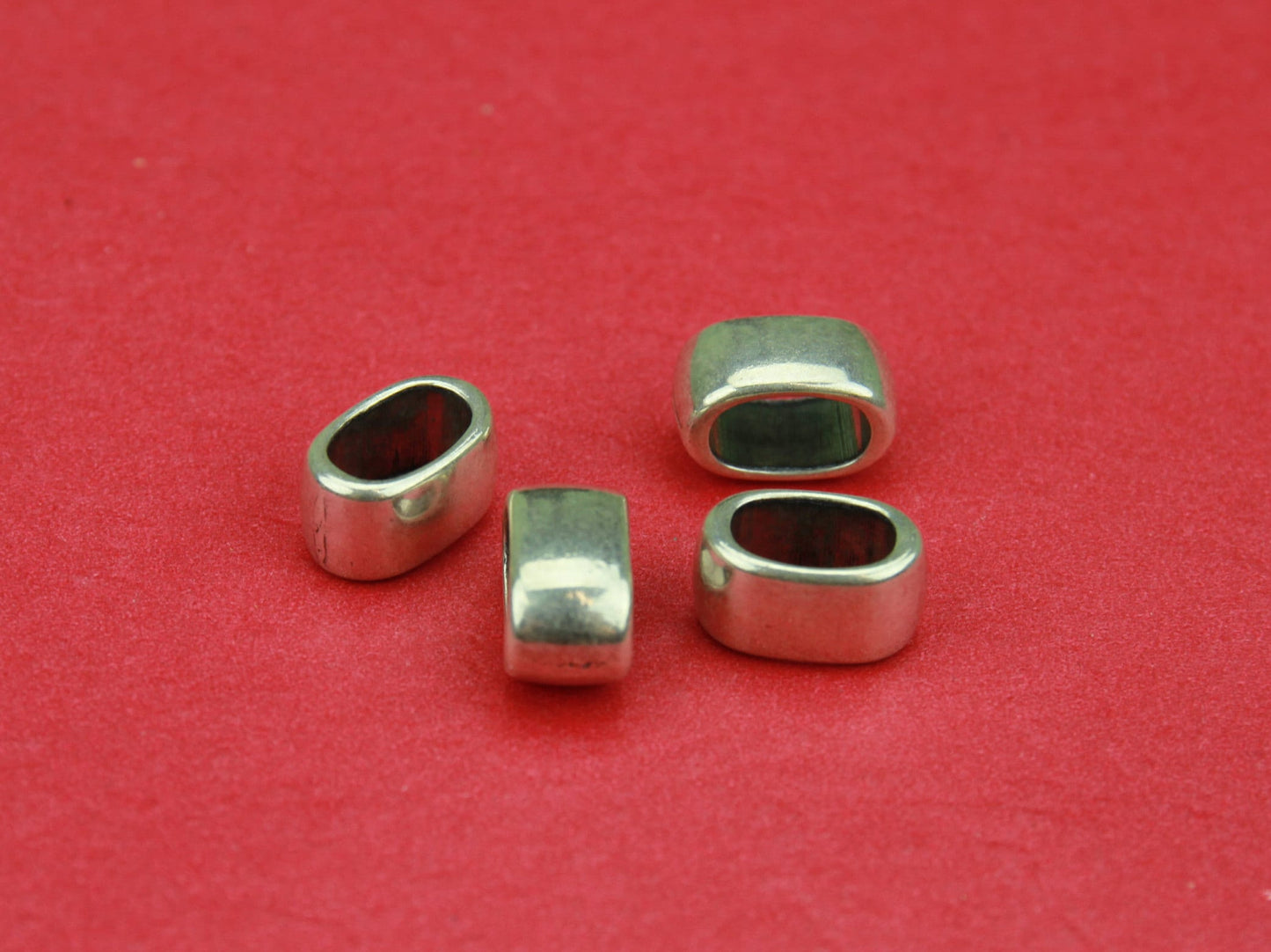 LS0073>>MADE IN EUROPE 2 zamak ring sliders, 10x5mm sliders, silver ring sliders  Qty2