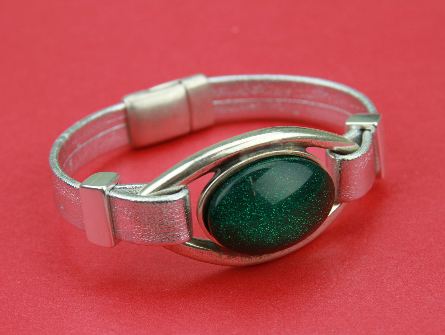 C0089>>MADE in EUROPE zamak connector, zamak cabochon connector, 10mm cord connector, flat 10mm leather cord connector Qty1