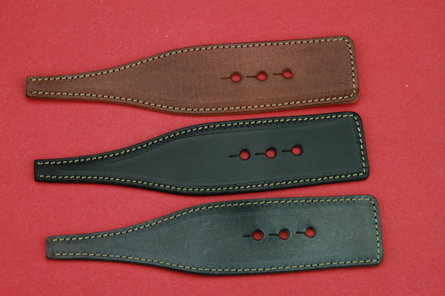MADE in EUROPE pre-cut flat leather strap, bracelet stitched strap (59/00)