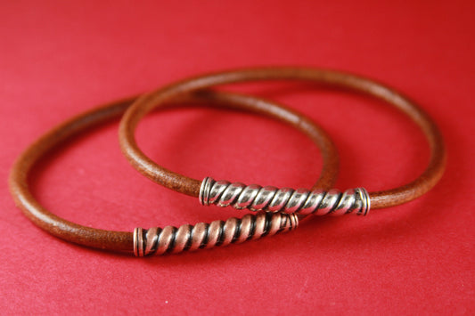 RS0089>>MADE IN EUROPE 2 zamak 4mm cord connectors, zamak spiraled connector tube for 4mm round cord  Qty2