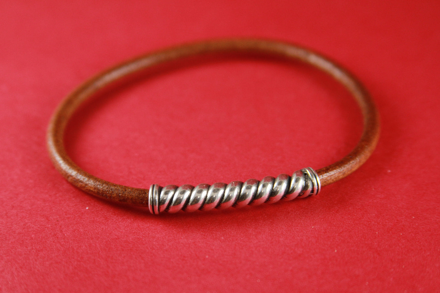 RS0089>>MADE IN EUROPE 2 zamak 4mm cord connectors, zamak spiraled connector tube for 4mm round cord  Qty2