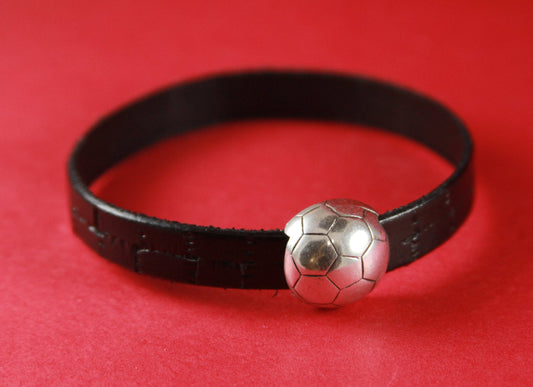 FC0178>>MADE in EUROPE zamak soccer ball clasp, 10mm flat cord  clasp, 10mm soccer ball clasp, (TmBF/10) Qty1