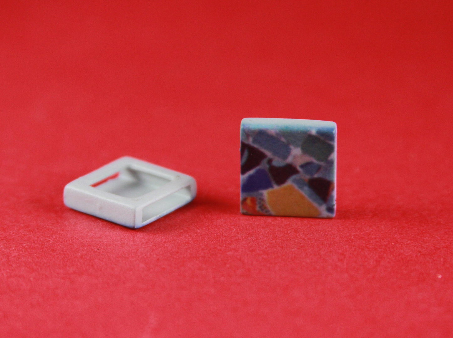 FS0240>> MADE IN EUROPE 2 acrylic square sliders, slider for flat cord, 10mm flat cord slider (18F06P) Qty2
