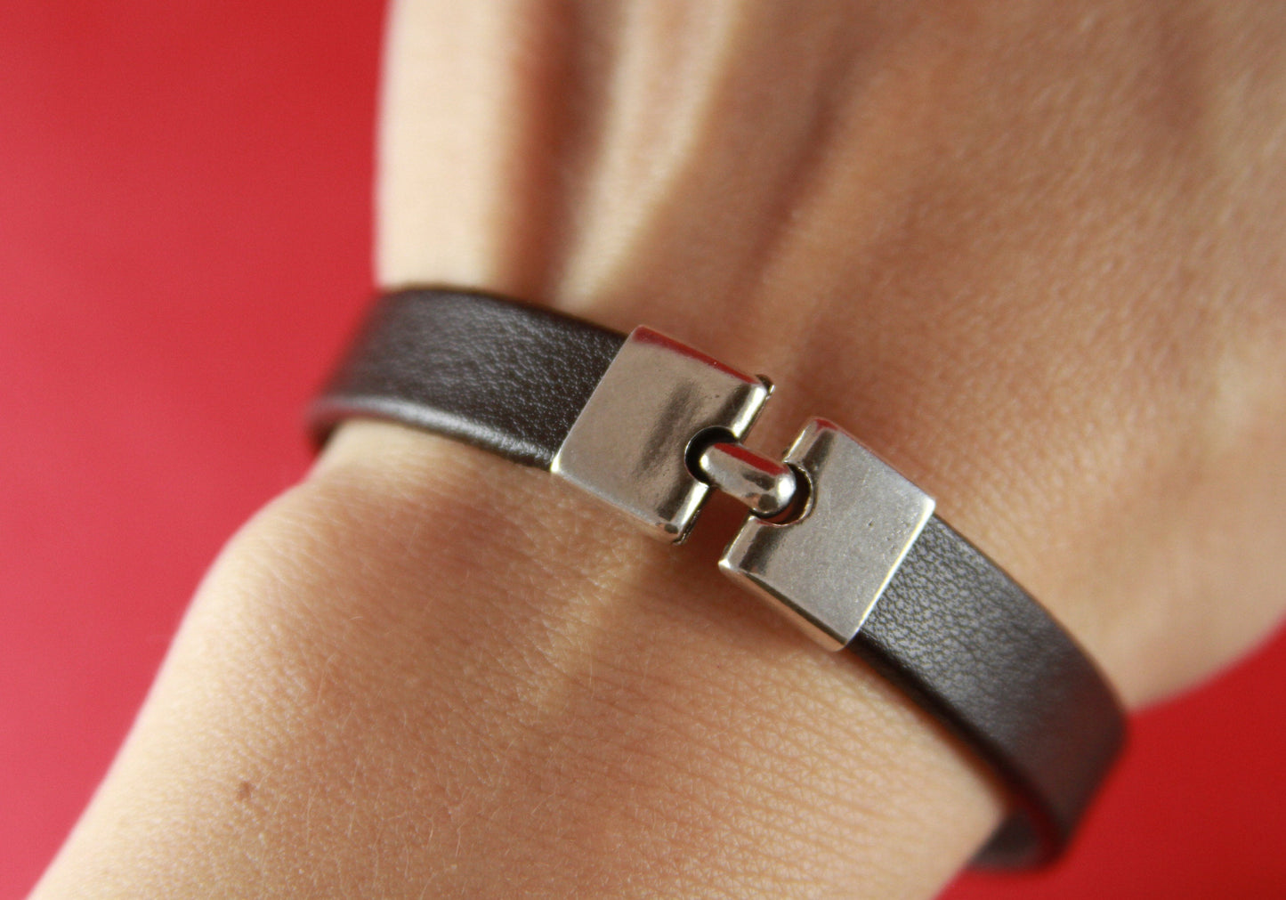 FC0186>>MADE in EUROPE zamak hook clasp, 10mm flat cord clasp, silver hook clasp (CR48) Qty1