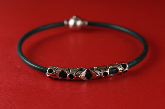 RS0011>>MADE IN EUROPE  zamak tube  slider, engraved zamak tube, round cord slider tube , 3mm leather  slider Qty1