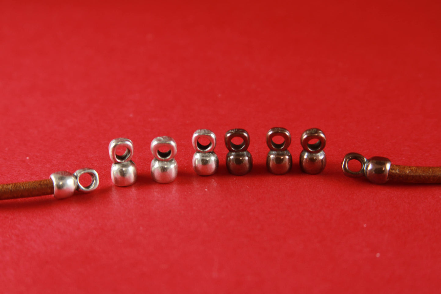 6/7 MADE IN EUROPE zamak 4 cord end caps, 4mm round leather cord ends, bracelet cord ends (X718) Qty4