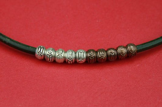 RS0107>>MADE in EUROPE 6 zamak beads, zamak 5mm hole beads, zamak rondelle beads(X1662) Qty6