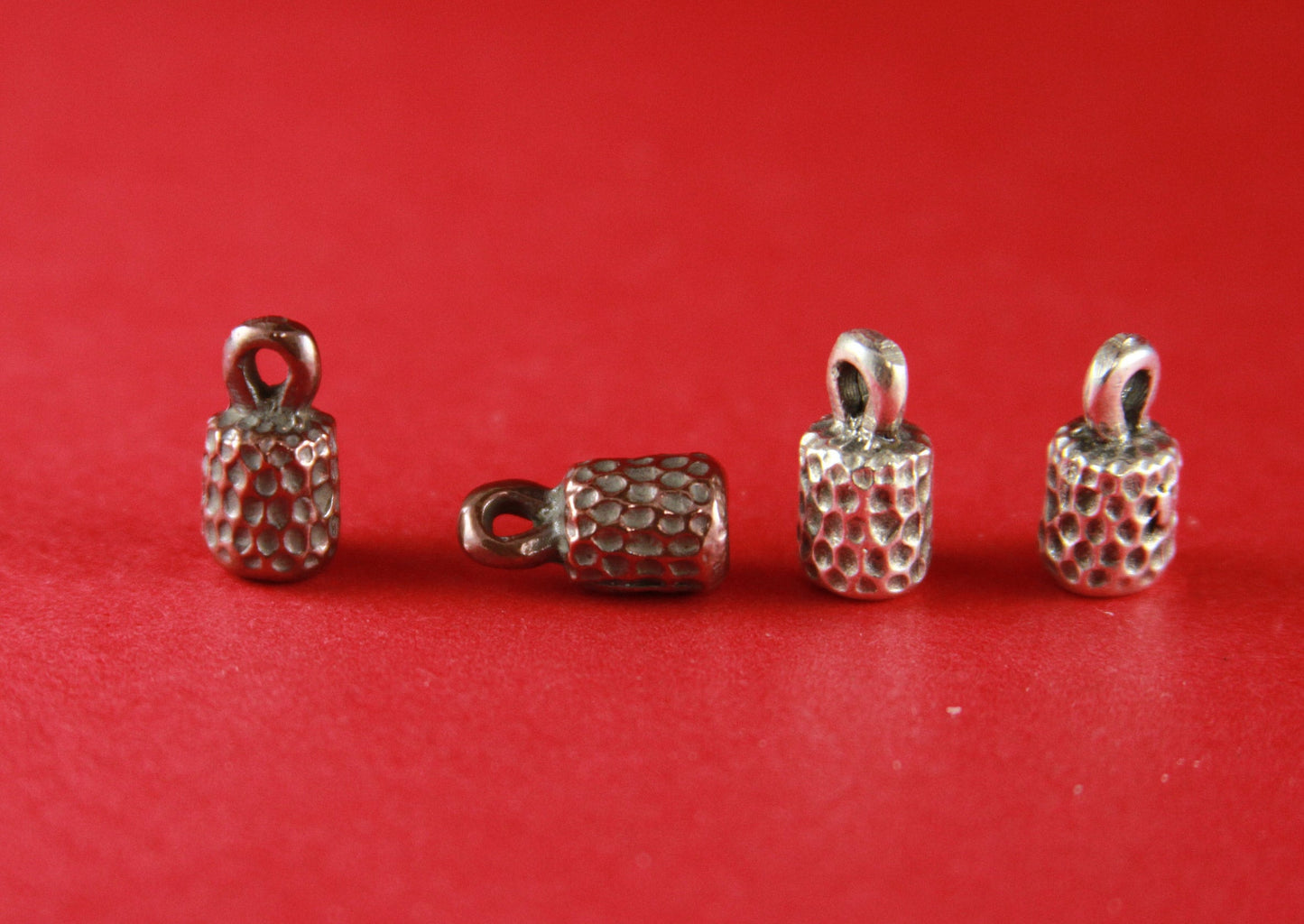 6/1 MADE IN EUROPE 4 cord ends, 4mm round leather cord ends, bracelet cord ends (X5859) Qty4