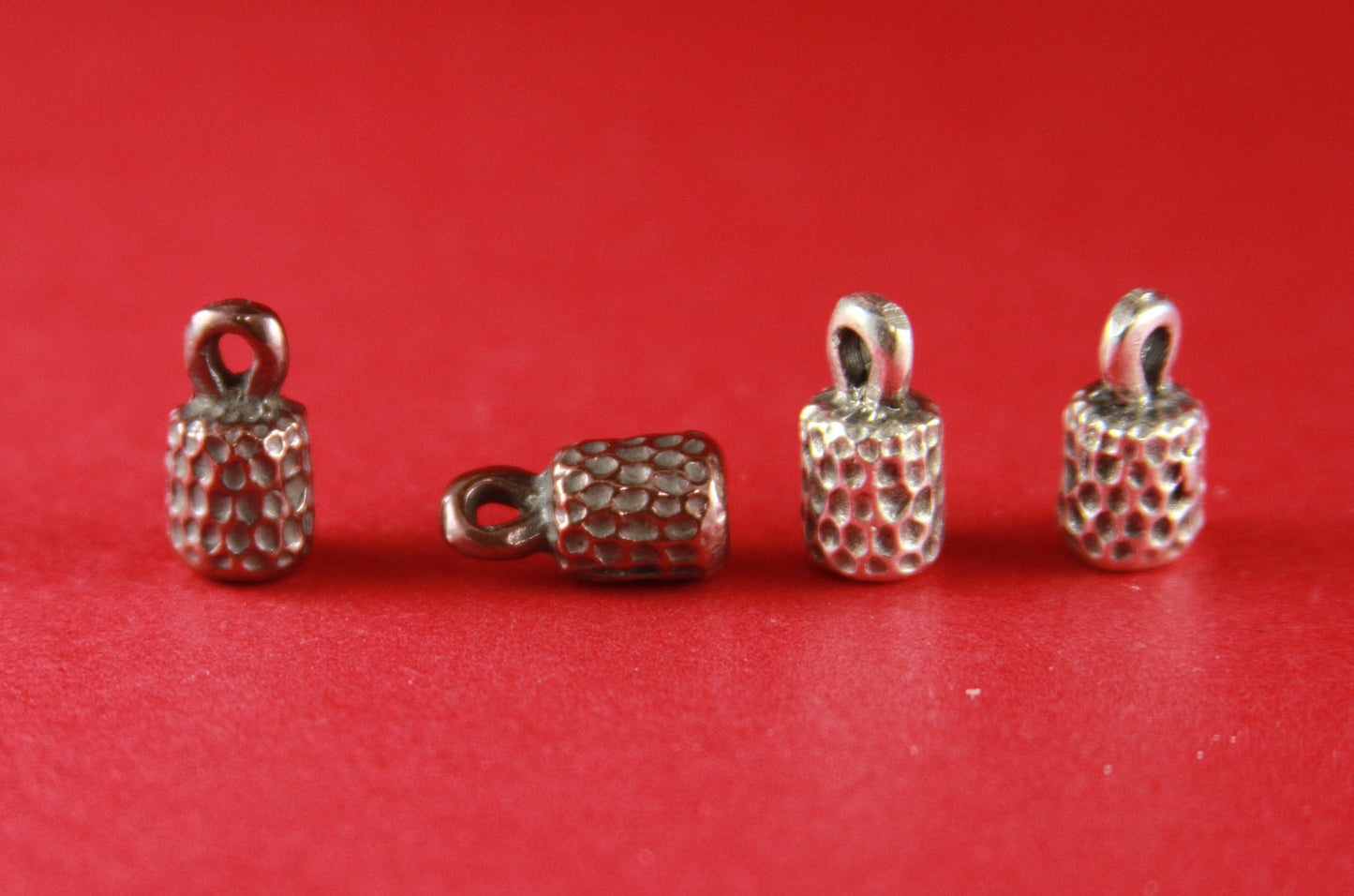 6/1 MADE IN EUROPE 4 cord ends, 4mm round leather cord ends, bracelet cord ends (X5859) Qty4