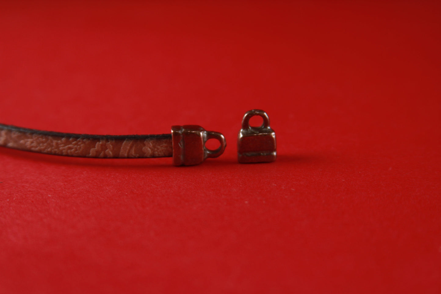 6/3 MADE IN EUROPE 4 cord ends, leather cord ends, leather cord end caps, flat leather cord clasp, 5mm flat cord ends, (X21)Qty4