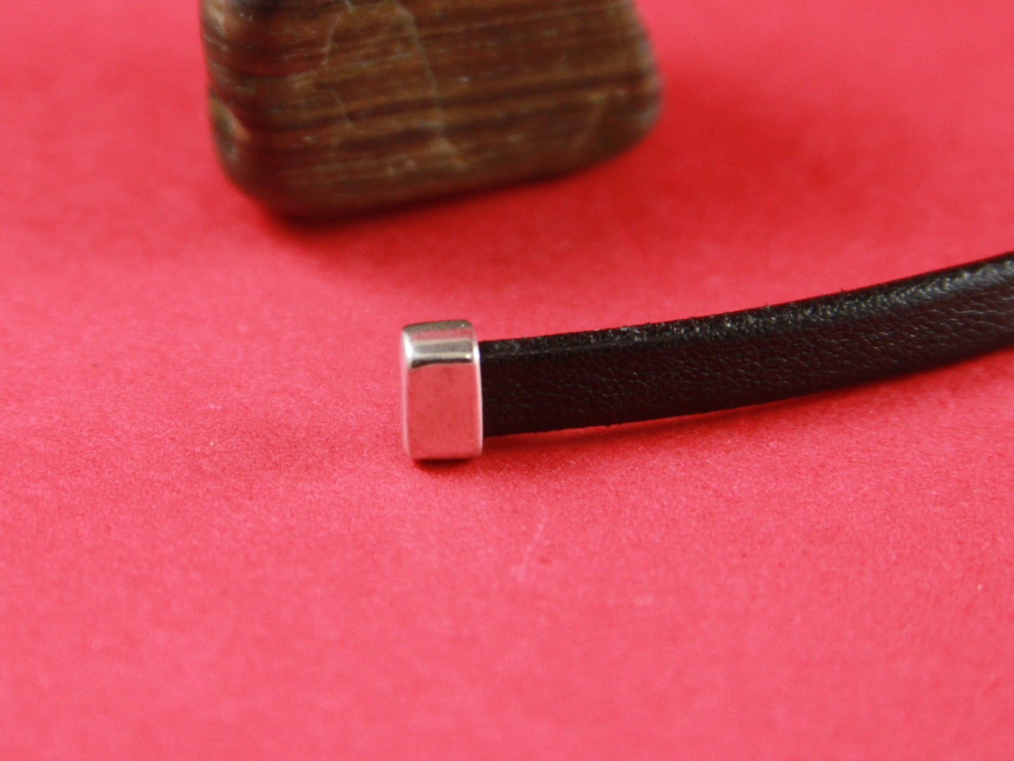 6/5 MADE in EUROPE 4 zamak flat cord ends, 6mm flat cord ends, flat leather cord ends, 6mm leather cord end Qty4