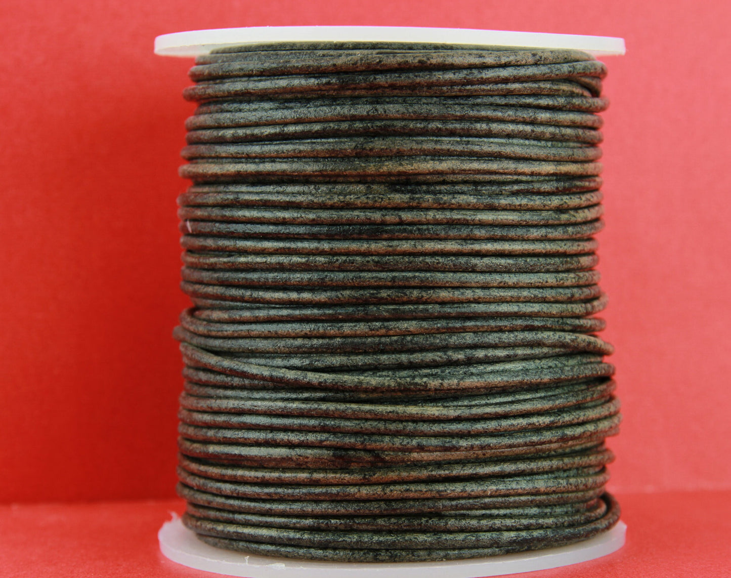 MADE IN EUROPE 6 feet 2mm leather cord, 2mm grey leather cord, 2mm round distressed grey leather cord, (SER2VGR)