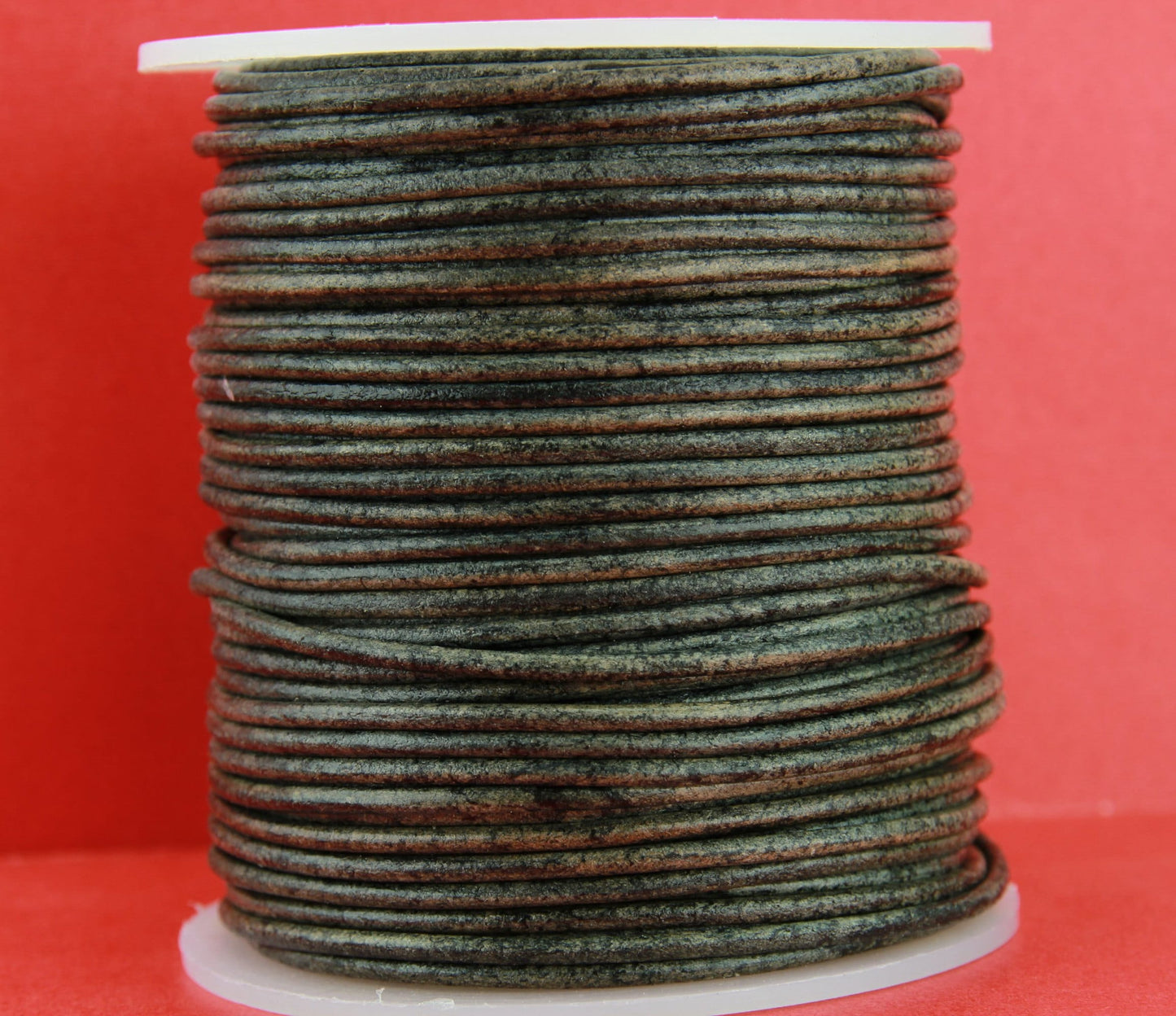 MADE IN EUROPE 6 feet 2mm leather cord, 2mm grey leather cord, 2mm round distressed grey leather cord, (SER2VGR)