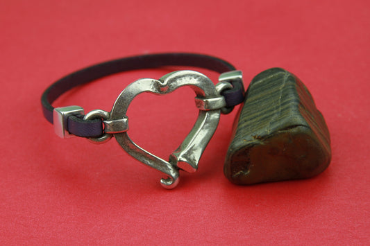 C0117>>MADE in EUROPE zamak heart connector, silver heart connector, bracelet zamak connector, large heart connector Qty1