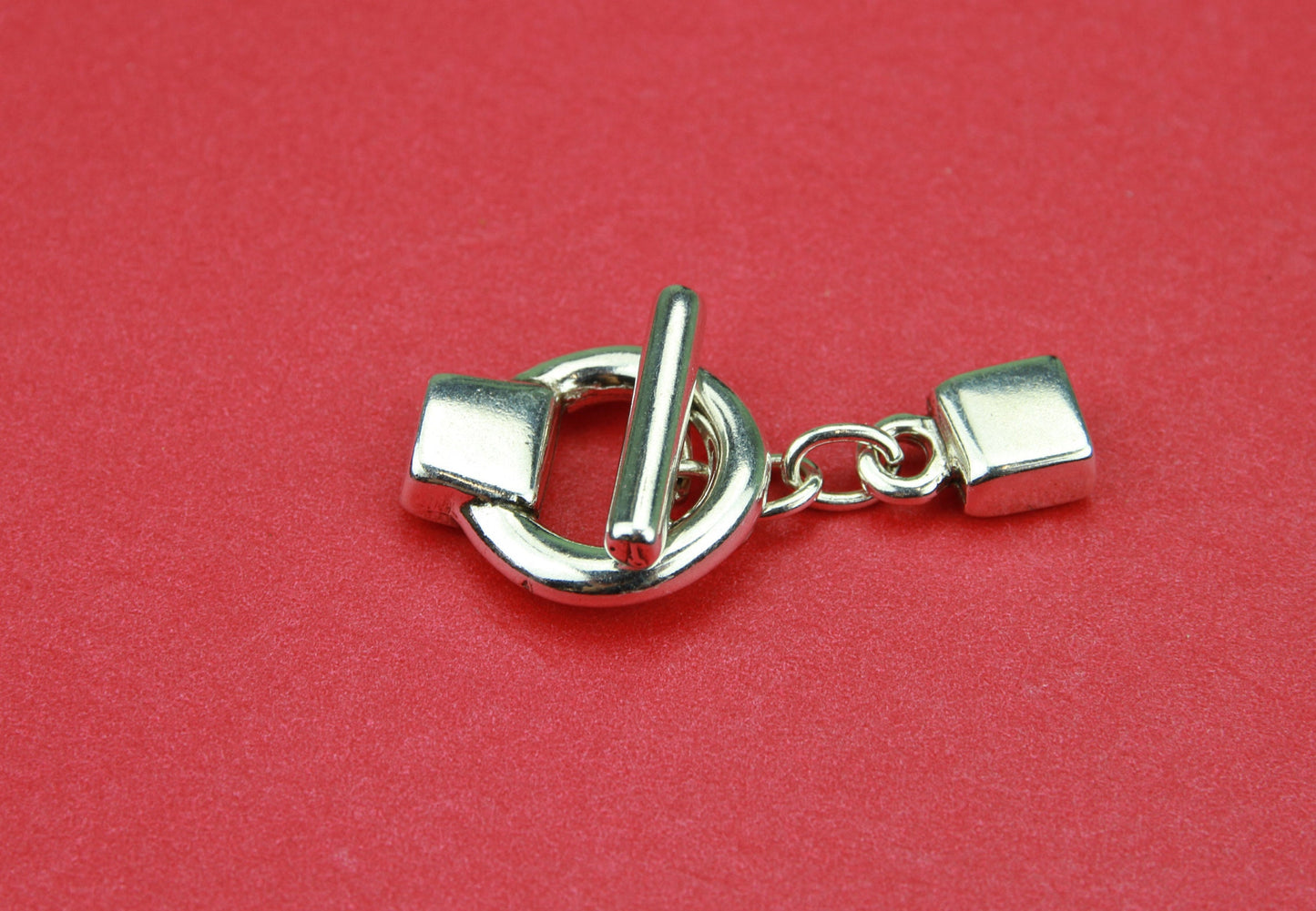 FC0147>>MADE in EUROPE zamak flat toggle clasp, 5mm flat toggle clasp, zamak silver clasp, 5mm flat cord clasp (95439) Qty1