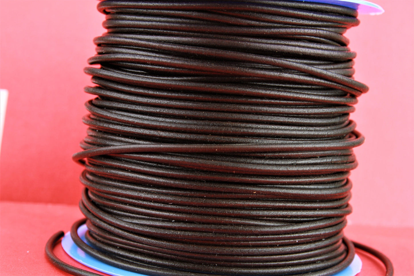MADE IN SPAIN 6 feet 3mm leather cord, 3mm brown leather cord, 3mm round dark brown leather cord,(3ANITES)