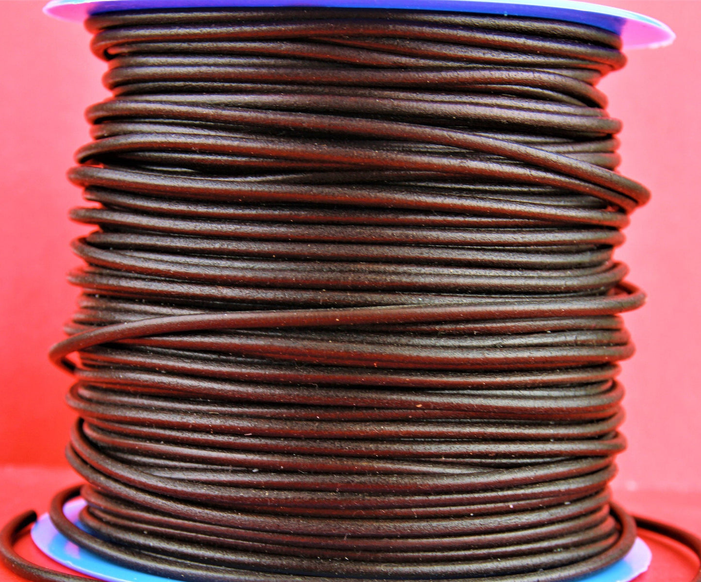 MADE IN SPAIN 6 feet 3mm leather cord, 3mm brown leather cord, 3mm round dark brown leather cord,(3ANITES)