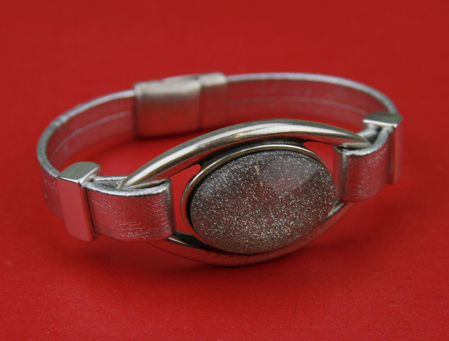 C0089>>MADE in EUROPE zamak connector, zamak cabochon connector, 10mm cord connector, flat 10mm leather cord connector Qty1