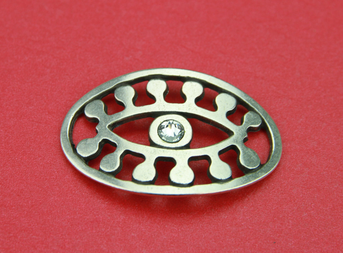 C0169>>MADE in EUROPE zamak Evil eye connector with Swarovski crystal, bracelet zamak connector, bracelet Evil eye connector qty1