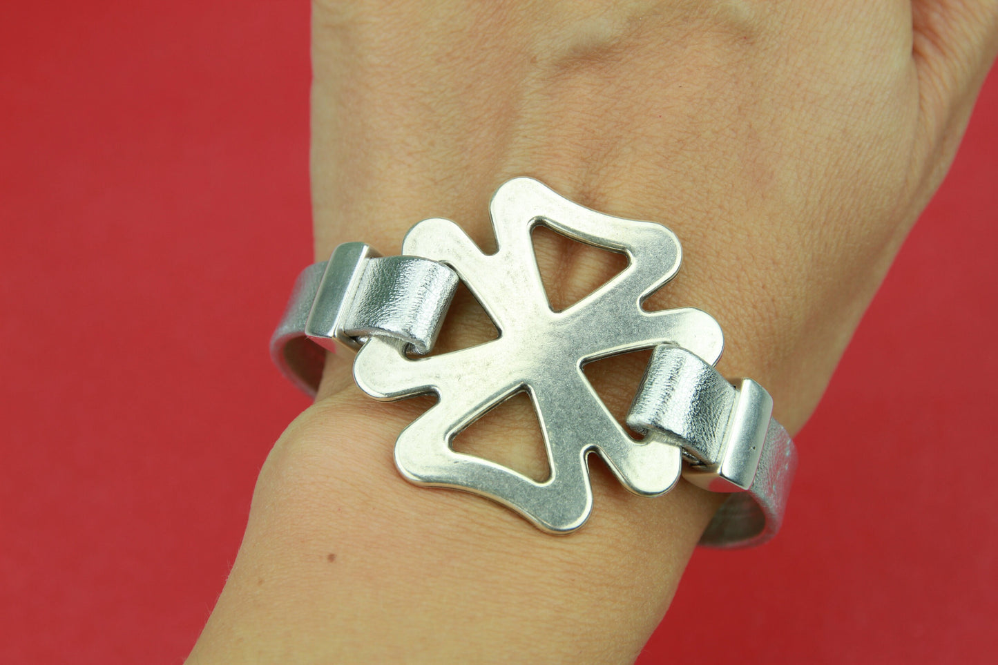 C0076>>MADE in EUROPE zamak flower connector, zamak bracelet component qty1
