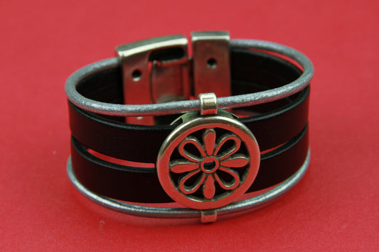 C0074>> MADE in EUROPE zamak flower connector-slider, zamak bracelet component qty1