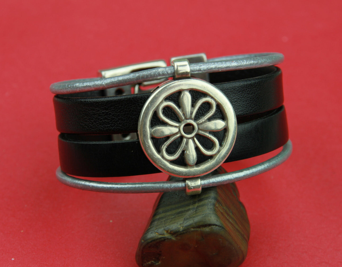 C0074>> MADE in EUROPE zamak flower connector-slider, zamak bracelet component qty1