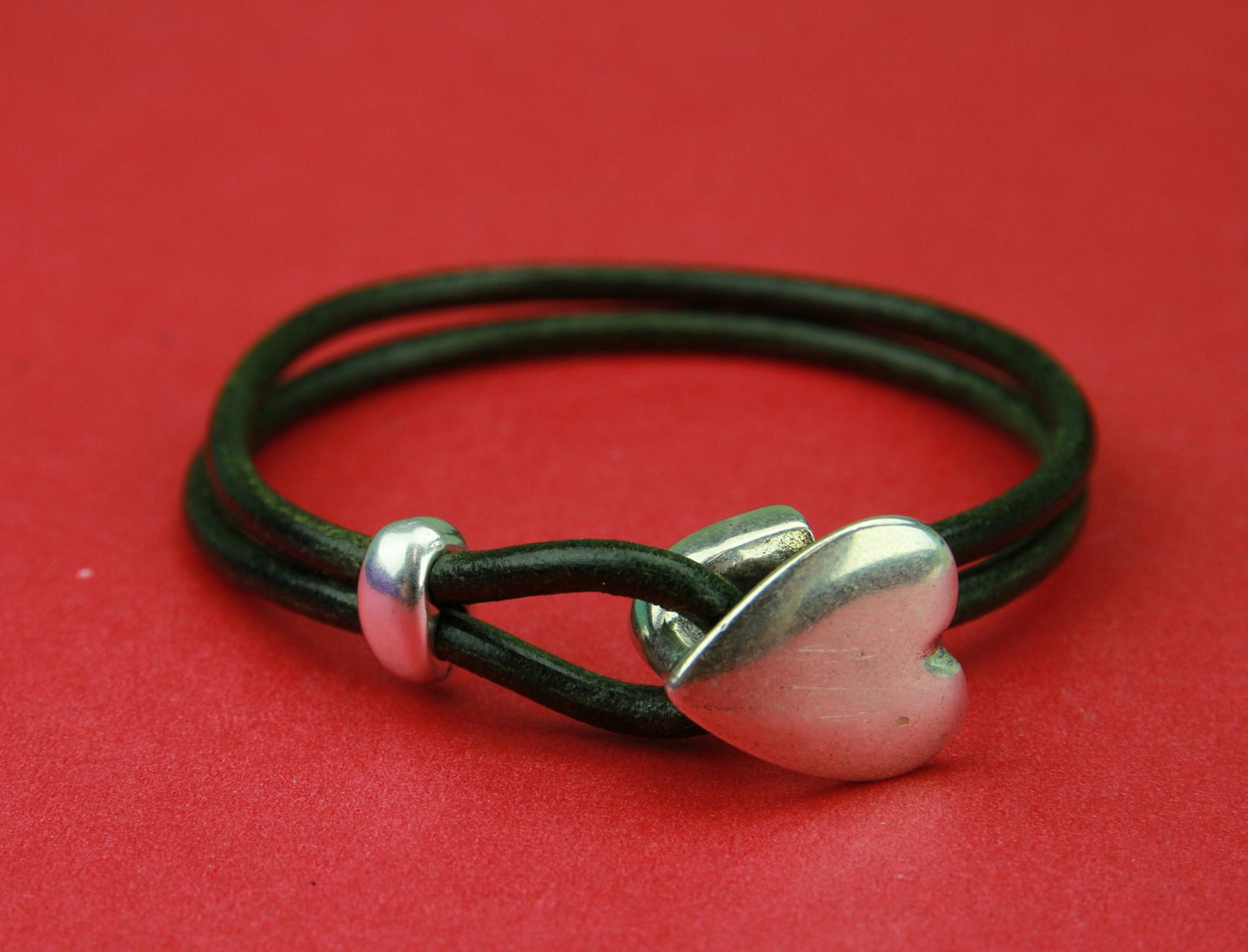 RC0131>>MADE in EUROPE zamak heart hook clasp with slider, 3mm round cord clasp, silver heart hook clasp (6841) Qty1