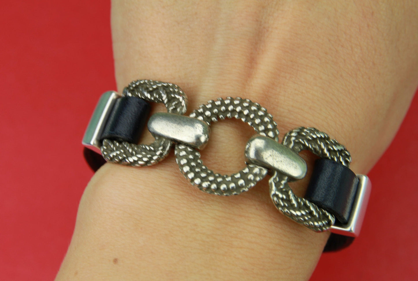 C0113>> MADE in EUROPE zamak connector, 10mm cord connector, flat 10mm leather cord chain connector Qty 1