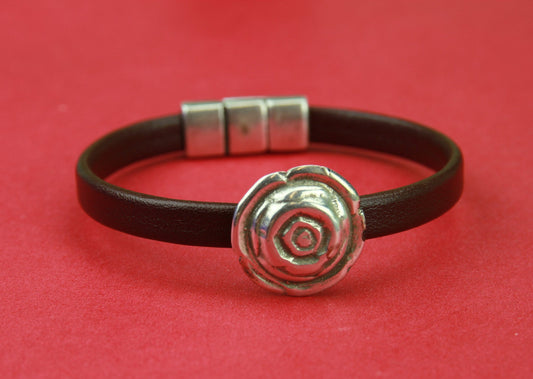 FS0133>>MADE IN EUROPE 2 zamak flower sliders 6mm flat cord, 6mm flat cord rose slider, rose slider for 6mm flat cord Qty2