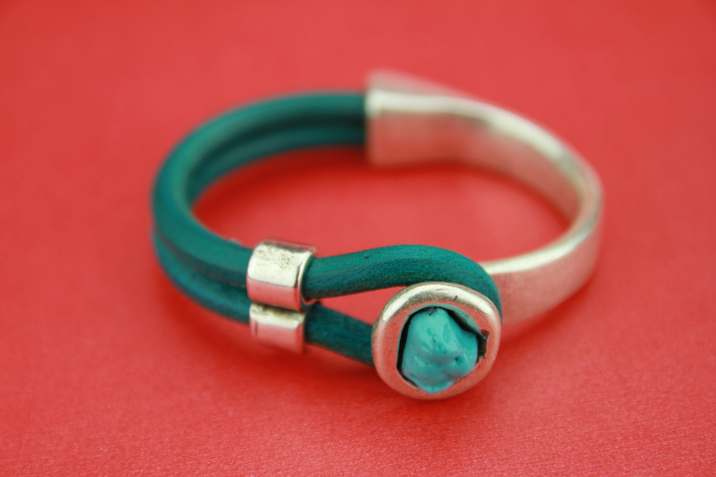 B0049/50>>MADE in EUROPE zamak button half bracelet +loop maker slider, zamak half bracelet for 5mm round cord (6724/5) Qty1