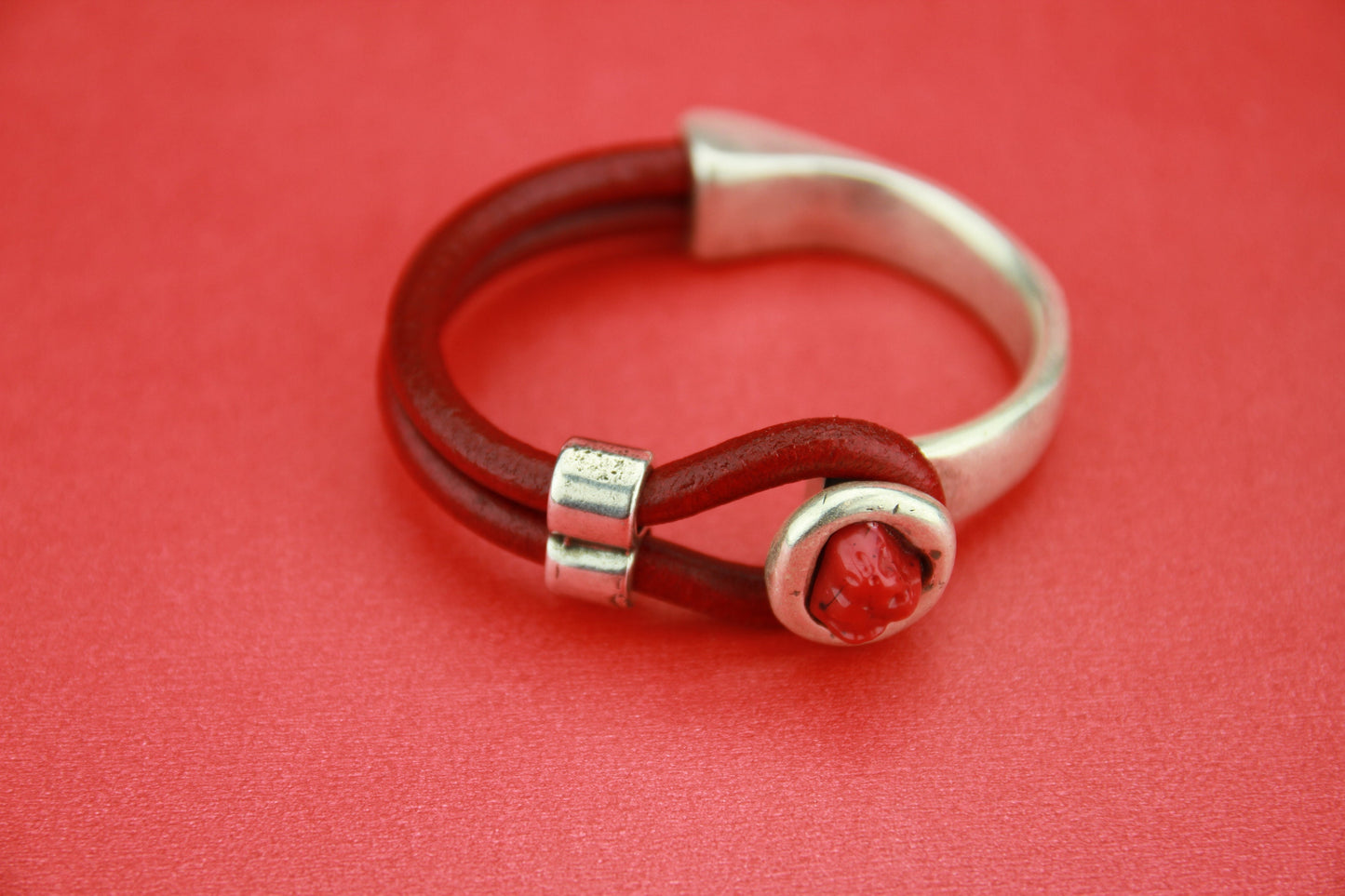B0049/50>>MADE in EUROPE zamak button half bracelet +loop maker slider, zamak half bracelet for 5mm round cord (6724/5) Qty1