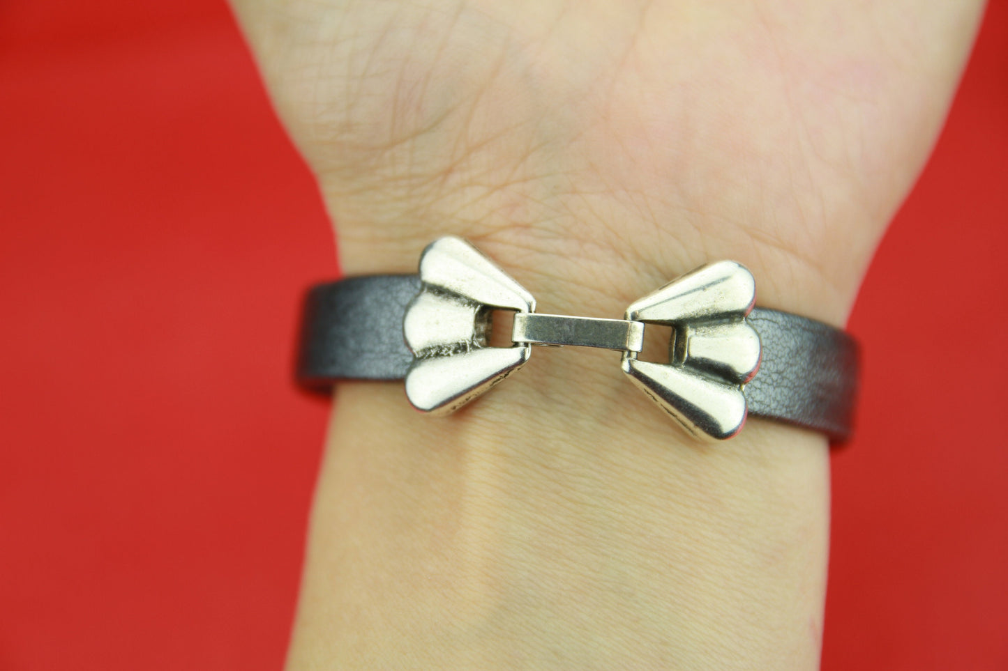 FC0101>>MADE in EUROPE zamak snap clasp, silver flat cord clasp, 10mm flat cord clasp, flat cord snap clasp Qty1