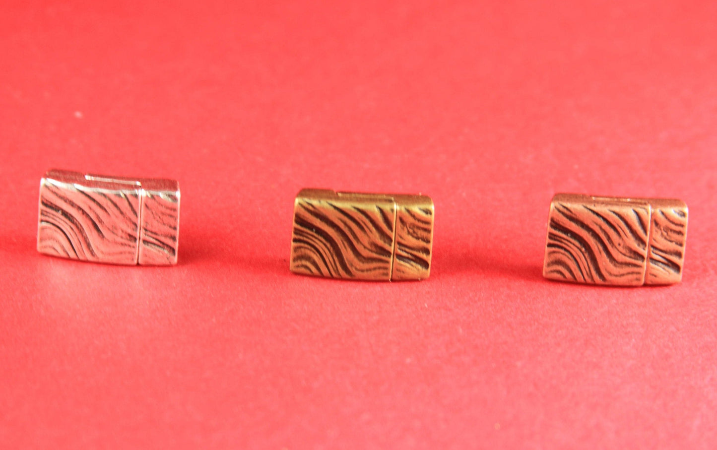FC0268>>MADE in EUROPE zamak clasp, bronze 10mm flat cord clasp, flat leather cord  clasp, wavy  clasp(TM10x3WG) Qty1