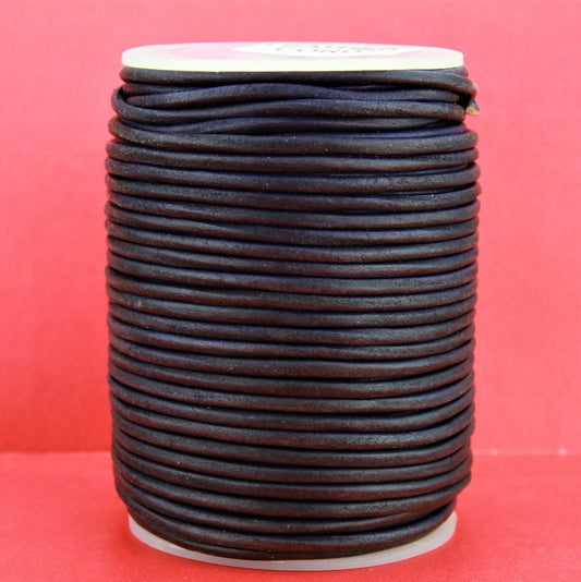MADE in EUROPE 6 feet dark purple 3mm round leather cord, 3mm vintage purple leather cord (SER3VP)