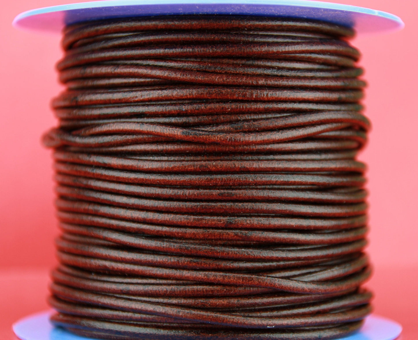 MADE IN SPAIN 6 feet 3mm leather cord, 3mm brown leather cord, 3mm round dark brown leather cord,(3ANIMAR)