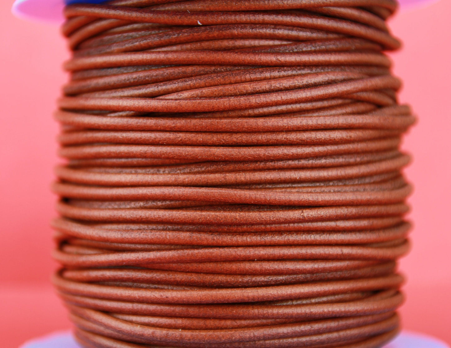 MADE IN SPAIN 6 feet 3mm leather cord, 3mm cognac leather cord, 3mm round leather cord,(3ANICOGN)