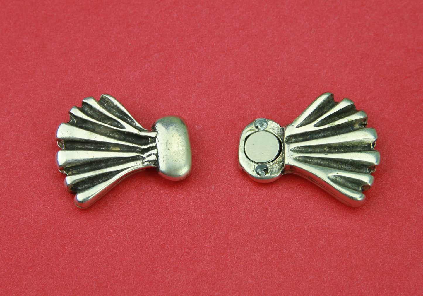 FC0108>>MADE IN EUROPE bow magnetic clasp, flat 10mm leather cord clasp, 10mm cord bow magnetic clasp (6531) Qty1