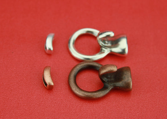 FC0112>>MADE in EUROPE zamak hook clasp with slider,double strand 5mm cord clasp,5mm flat cord clasp,  hook and loop clasp (6572/25)Qty 1set