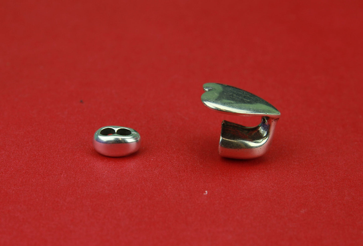 RC0131>>MADE in EUROPE zamak heart hook clasp with slider, 3mm round cord clasp, silver heart hook clasp (6841) Qty1