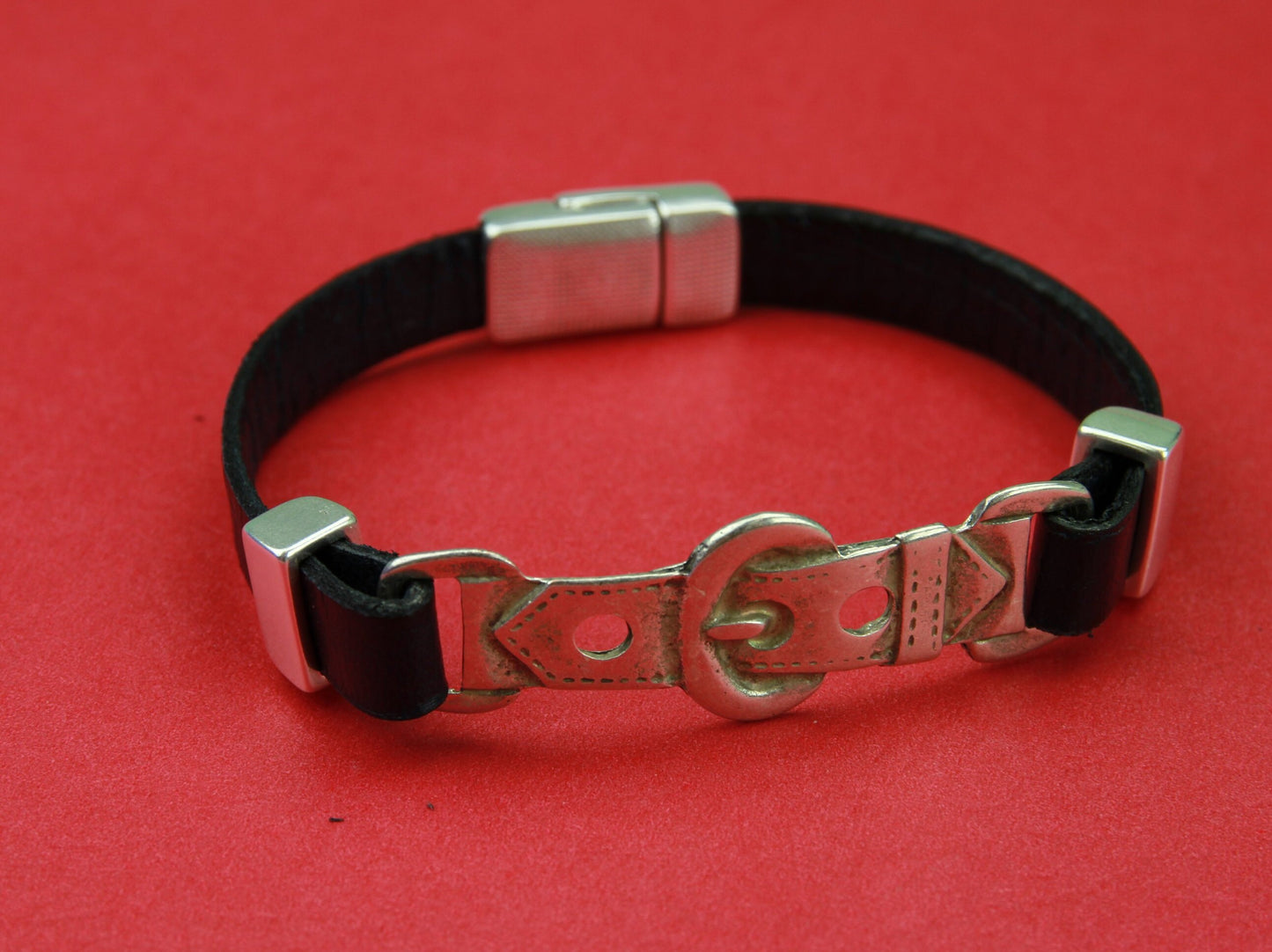 C0086>>MADE in EUROPE zamak buckle connector, 10mm cord connector, flat 10mm leather cord belt buckle connector  Qty 1