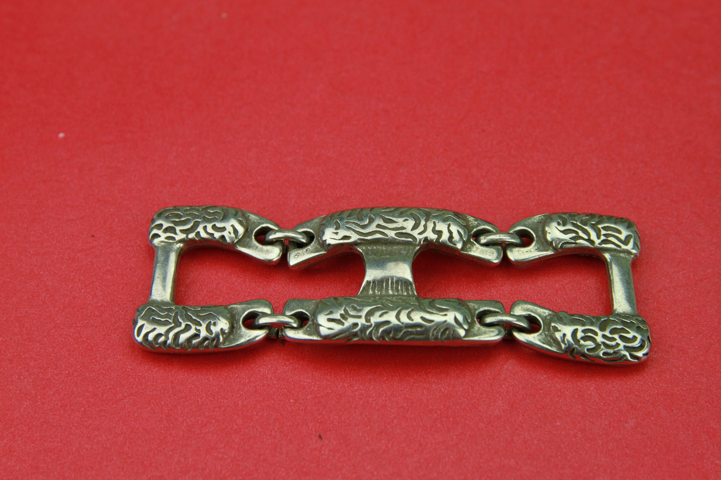 C0116>>MADE in EUROPE zamak engraved chain connector, 10mm cord connector, flat 10mm leather cord chain connector (7495) Qty 1